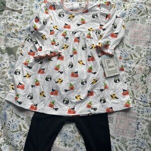 Kissy Kissy White and Black Halloween Kids Matching Set